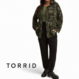 4X TORRID Cotton Camo Print Utility Jacket